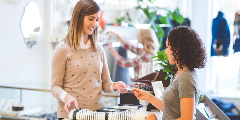 Customer purchasing from a retail store